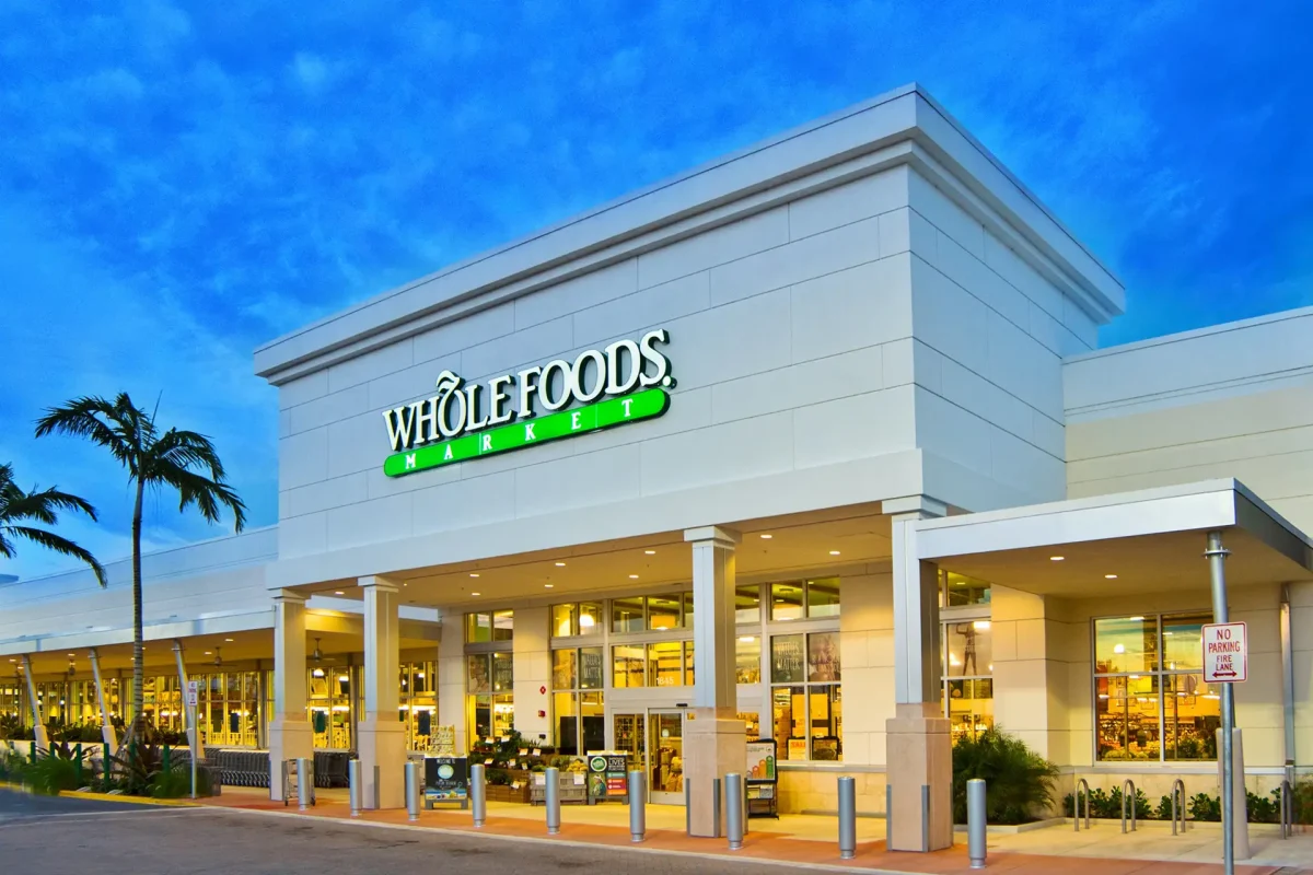 Whole Foods Market storefront at Marketplace at the Outlets in West Palm Beach, FL